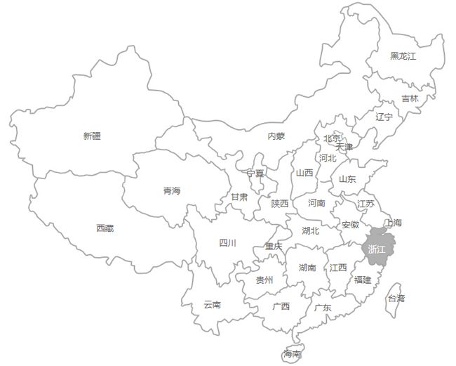 中国地图,鼠标经过地图当前区域高亮显示